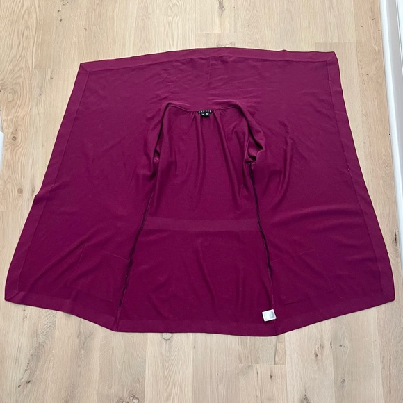 Theory Maritza B New Steady Drape Front Wool Cardigan Sweater Berry Small - Picture 9 of 16